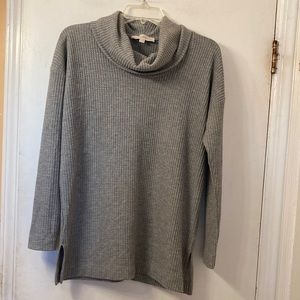 Loft gray thermal cowl neck tunic